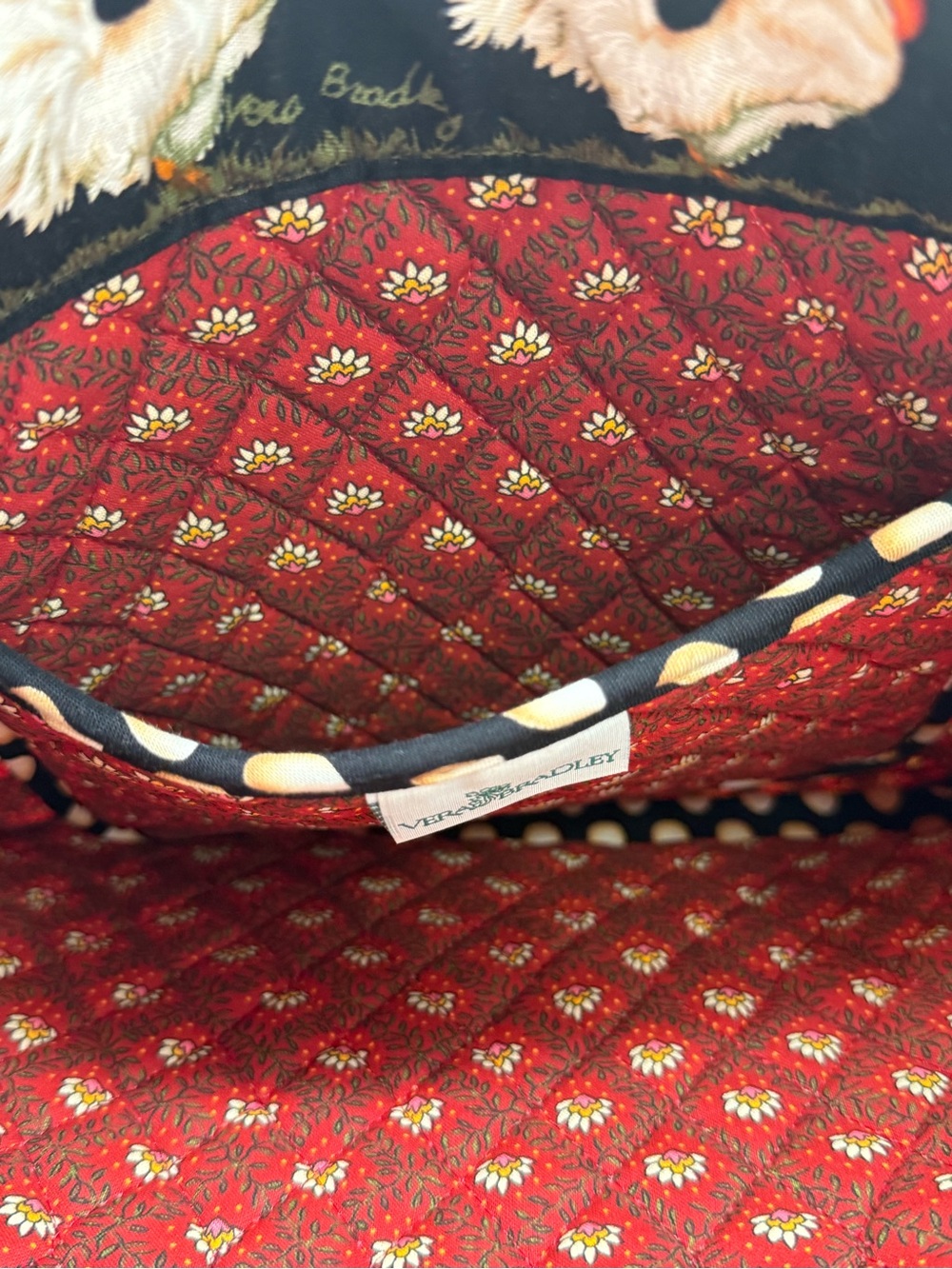 NWT Vera Bradley Fowl Play Quilted Tote Bag Rooster Chicken Egg Retired Print - Picture 5 of 9